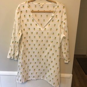 J. Crew pineapple tunic beach coverup